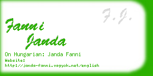 fanni janda business card